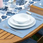 - ServisRunner-DuzRenkSet-3373-Mavi-Amazon-Yapraklari-Ozel-Tasarimli-1-Adet-Runner-4-Adet-Acik-Mavi-Renkli-Amerikan-Servis-2 - Realhomes ServisRunner-DuzRenkSet-3373 Realhomes