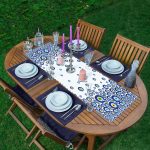 - ServisRunner-DuzRenkSet-3717-Realhomes-Nazar-Boncugu-Motifli-Modern-1-Adet-Runner-4-Adet-Lacivert-Renkli-Amerikan-Servis - Realhomes ServisRunner-DuzRenkSet-3717 Realhomes