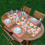 - ServisRunner-DuzRenkSet-7262-Pudra-Zeminde-Onedraw-Cizimli-Renkli-Cicek-Desenli-1-Runner-4-Adet-Mercan-Renkli-Amerikan-Servis - Realhomes ServisRunner-DuzRenkSet-7262 Realhomes