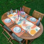 - ServisRunner-DuzRenkSet-7386-Hardal-Zeminde-Onedraw-Cizimli-Oval-Desenler-1-Adet-Runner-4-Adet-Mercan-Renkli-Amerikan-Servis - Realhomes ServisRunner-DuzRenkSet-7386 Realhomes