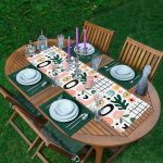 - ServisRunner-DuzRenkSet-8160-Beyaz-Zemin-Geometrik-Desenli-Dijital-Baskili-1-Runner-4-Adet-Koyu-Yesil-Renkli-Amerikan-Servis - Realhomes ServisRunner-DuzRenkSet-8160 Realhomes