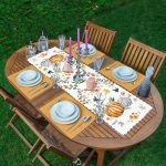 - ServisRunner-DuzRenkSet-8543-Beyaz-Zeminde-Bal-Kabagi-Desenli-Modern-1-Adet-Runner-4-Adet-Hardal-Renkli-Amerikan-Servis - Realhomes ServisRunner-DuzRenkSet-8543 Realhomes