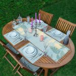 - ServisRunner-DuzRenkSet-8546-Renkli-Zeminde-Gold-Detayli-Mermer-Desenli-1-Adet-Runner-4-Adet-Acik-Mavi-Renkli-Amerikan-Servis - Realhomes ServisRunner-DuzRenkSet-8546 Realhomes