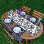 - ServisRunner-DuzRenkSet-8574-Beyaz-Zemin-Gold-Detayli-Yaprak-Desenli-1-Adet-Runner-4-Adet-Koyu-Lacivert-Renkli-Amerikan-Servis - Realhomes ServisRunner-DuzRenkSet-8574 Realhomes