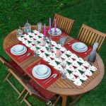 - ServisRunner-DuzRenkSet-8615-Beyaz-Zeminde-Ekoseli-Cam-Agaci-Desenli-Modern-1-Adet-Runner-4-Adet-Kirmizi-Renkli-Amerikan-Servis - Realhomes ServisRunner-DuzRenkSet-8615 Realhomes