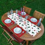 - ServisRunner-DuzRenkSet-8616-Beyaz-Zeminde-Ekoseli-Cam-Agaci-Desenli-Modern-1-Adet-Runner-4-Adet-Kirmizi-Renkli-Amerikan-Servis - Realhomes ServisRunner-DuzRenkSet-8616 Realhomes