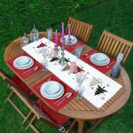 - ServisRunner-DuzRenkSet-8621-Beyaz-Zeminde-Ekoseli-Cam-Agaci-Desenli-Modern-1-Adet-Runner-4-Adet-Kirmizi-Renkli-Amerikan-Servis - Realhomes ServisRunner-DuzRenkSet-8621 Realhomes