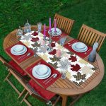 - ServisRunner-DuzRenkSet-8624-Beyaz-Zemin-Ekoseli-Yaprak-Desenli-Dijital-Baskili-1-Runner-4-Adet-Bordo-Renkli-Amerikan-Servis - Realhomes ServisRunner-DuzRenkSet-8624 Realhomes