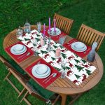 - ServisRunner-DuzRenkSet-8646-Beyaz-Zeminde-Cam-Agacli-Ekoseli-Geyik-Motifli-1-Adet-Runner-4-Adet-Bordo-Renkli-Amerikan-Servis - Realhomes ServisRunner-DuzRenkSet-8646 Realhomes