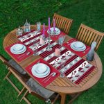 - ServisRunner-DuzRenkSet-8665-Beyaz-Zeminde-Ekose-Desenli-Geyik-Desenli-1-Adet-Runner-4-Adet-Koyu-Bordo-Renkli-Amerikan-Servis - Realhomes ServisRunner-DuzRenkSet-8665 Realhomes