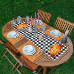 - ServisRunner-DuzRenkSet-Real363-Siyah-Beyaz-Ekose-Zemin-Kabak-Motifli-1-Adet-Runner-4-Adet-Turuncu-Renkli-Amerikan-Servis - Realhomes ServisRunner-DuzRenkSet-Real363 Realhomes