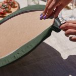 Realhomes Tropik Yaprak Tasarımlı Üçgen Püsküllü Runner 1 Adet & 6 Adet Yeşil Renkli Supla Realhomes