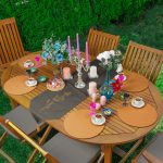 Realhomes Minimalist Tasarımlı Üçgen Püsküllü Runner 1 Adet & 6 Adet Hardal Renkli Supla Realhomes