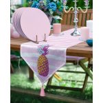 - SuplaRunner-DuzRenkSet-2437-Realhomes-Pembe-Cizgili-Zemin-Ananas-Motifli-Ucgen-Puskullu-Runner-1-Adet-6-Adet-Pembe-Renkli-Supla - Realhomes  Realhomes Pembe Çizgili Zemin Ananas Motifli Üçgen Püsküllü Runner 1 Adet & 6 Adet Pembe Renkli Supla Realhomes