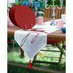 - SuplaRunner-DuzRenkSet-3060-Realhomes-Ekose-Joy-Tasarimli-Geyik-Ucgen-Puskullu-Runner-1-Adet-6-Adet-Bordo-Renkli-Supla - Realhomes  Realhomes Ekose Joy Tasarımlı Geyik Üçgen Püsküllü Runner 1 Adet & 6 Adet Bordo Renkli Supla Realhomes