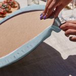 Realhomes Gold Detaylı Mavi Mermer Desenli Üçgen Püsküllü Runner 1 Adet & 6 Adet Mavi Renkli Supla Realhomes