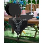 - SuplaRunner-DuzRenkSet-3408-Realhomes-Siyah-Zemin-Geyik-Tasarimli-Ucgen-Puskullu-Runner-1-Adet-6-Adet-Siyah-Renkli-Supla - Realhomes  Realhomes Siyah Zemin Geyik Tasarımlı Üçgen Püsküllü Runner 1 Adet & 6 Adet Siyah Renkli Supla Realhomes