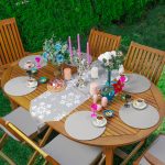 Realhomes Gri Zemin Kar Taneli Üçgen Püsküllü Runner 1 Adet & 6 Adet Gri Renkli Supla Realhomes