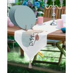 Realhomes Bohem Özel Tasarım Üçgen Püsküllü Runner 1 Adet & 6 Adet Mint Yeşili Renkli Supla Realhomes