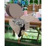 Realhomes Siyahi Kadın Motifli Üçgen Püsküllü Runner 1 Adet & 6 Adet Kahverengi Renkli Supla Realhomes