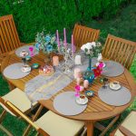 Realhomes Gri Mermer Tasarımlı Üçgen Püsküllü Runner 1 Adet & 6 Adet Gri Renkli Supla Realhomes