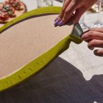 Realhomes Tropik Çizimli Üçgen Püsküllü Runner 1 Adet & 6 Adet Açık Yeşil Renkli Supla Realhomes