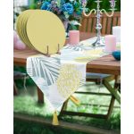 - SuplaRunner-DuzRenkSet-7324-Realhomes-Soft-Tropik-Yaprak-Tasarimli-Ucgen-Puskullu-Runner-1-Adet-6-Adet-Sari-Renkli-Supla - Realhomes  Realhomes Soft Tropik Yaprak Tasarımlı Üçgen Püsküllü Runner 1 Adet & 6 Adet Sarı Renkli Supla Realhomes