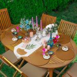 Realhomes Bohem Saksı Motifli Üçgen Püsküllü Runner 1 Adet & 6 Adet Kahverengi Renkli Supla Realhomes