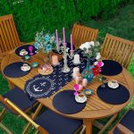 Realhomes Lacivert Denizci Tasarımlı Üçgen Püsküllü Runner 1 Adet & 6 Adet Lacivert Renkli Supla Realhomes