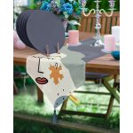 Realhomes Onedraw Tasarımlı Üçgen Püsküllü Runner 1 Adet & 6 Adet Lacivert Renkli Supla Realhomes