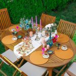 Realhomes Kabak Özel Motifli Üçgen Püsküllü Runner 1 Adet & 6 Adet Hardal Renkli Supla Realhomes