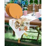 Realhomes Kabak Özel Motifli Üçgen Püsküllü Runner 1 Adet & 6 Adet Hardal Renkli Supla Realhomes