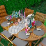 Realhomes Gri Kazayağı Desenli Üçgen Püsküllü Runner 1 Adet & 6 Adet Gri Renkli Supla Realhomes