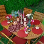 Realhomes Yılbaşı Temalı Kar Taneleri Üçgen Püsküllü Runner 1 Adet & 6 Adet Bordo Renkli Supla Realhomes