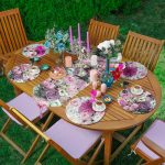 6+1'li Gül Motifli Dijital Baskılı Supla Runner Seti Realhomes