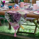 6+1'li Gül Motifli Dijital Baskılı Supla Runner Seti Realhomes