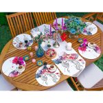 6+1'li Suluboya Çalışmalı Pop-Art Kadın Çizimli Supla Runner Seti Realhomes