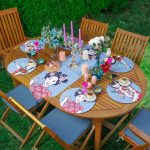 6+1'li Mavi Zeminli Japon Kadın Figürlü Supla Runner Seti Realhomes