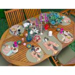 6+1'li Yosun Yeşili Zeminli Etnik Figürlü Supla Runner Seti Realhomes