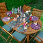 6+1'li Renkli Zebra Desen Tasarımlı Supla Runner Seti Realhomes