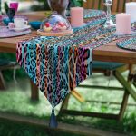 6+1'li Renkli Zebra Desen Tasarımlı Supla Runner Seti Realhomes