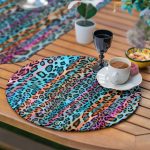 6+1'li Renkli Zebra Desen Tasarımlı Supla Runner Seti Realhomes