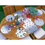 6+1'li Mavi Nazar Bocuklu Supla Runner Seti Realhomes