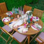 6+1'li Renkli Mermer Motifli Supla Runner Seti Realhomes