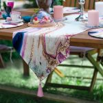 6+1'li Renkli Mermer Motifli Supla Runner Seti Realhomes