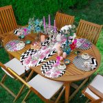 - SuplaRunnerSet116-61li-Zigzag-Zeminli-Gul-Motifli-Supla-Runner-Seti - Realhomes 6+1'li Zigzag Zeminli Gül Motifli Supla Runner Seti Realhomes