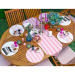 6+1'li Özel Tasarım Pembe Renk Detaylı Supla Runner Seti Realhomes