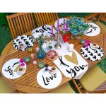 6+1'li I Love You Temalı Özel Tasarım Supla Runner Seti Realhomes