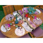 6+1'li Mor Konseptli Mermer Tassarımlı Supla Runner Seti Realhomes