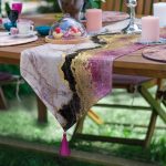 6+1'li Mor Konseptli Mermer Tassarımlı Supla Runner Seti Realhomes